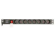 Gembird Rack - 8 gniazd FR, 1U, 16A, Schuko, 3m - 1230929 - zdjęcie 1